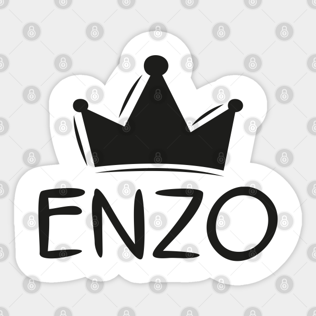 Enzo name, Sticker design. Enzo Sticker TeePublic